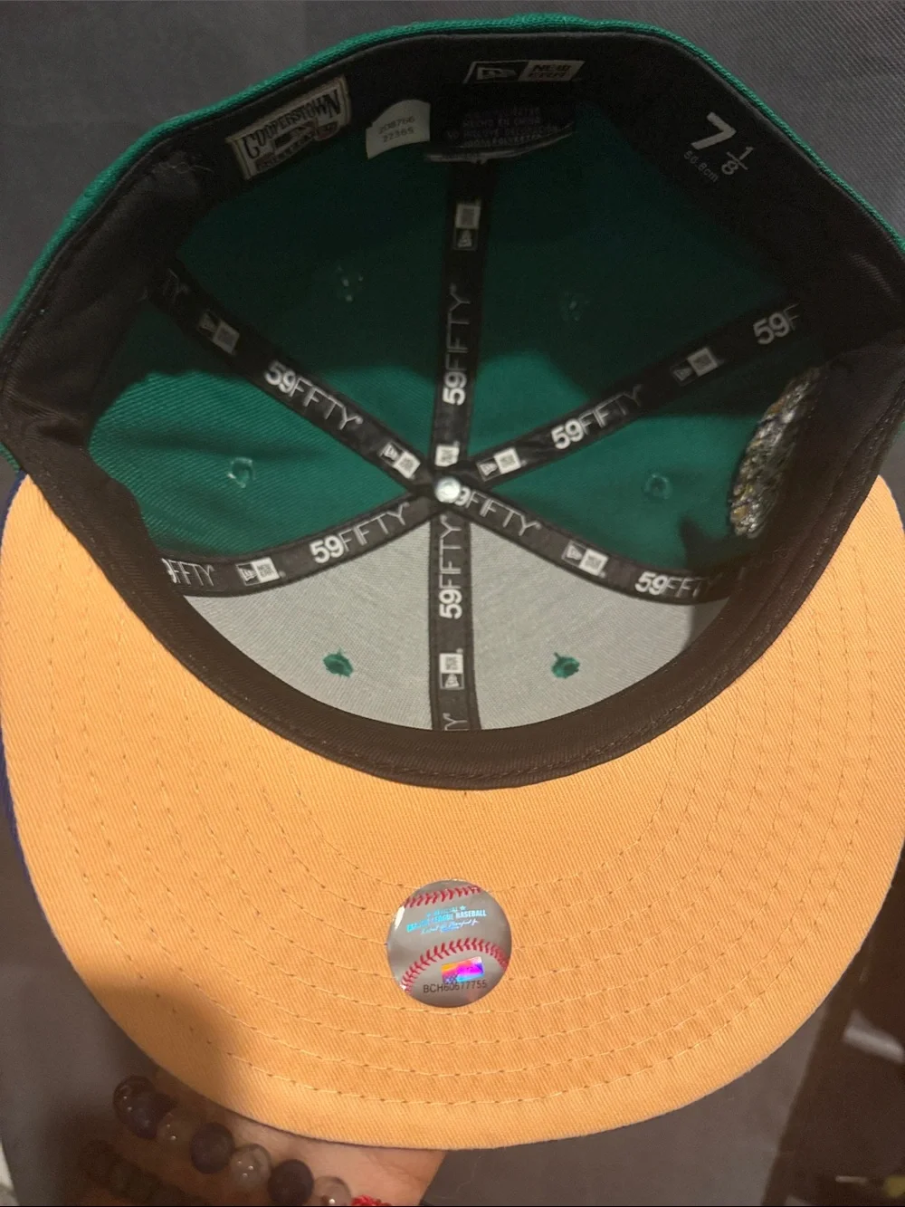 New Era LA Dodgers Green & Blue Fitted Cap with White Logo